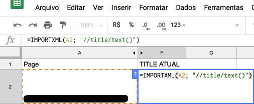 Fórmula para exportar a Title do site